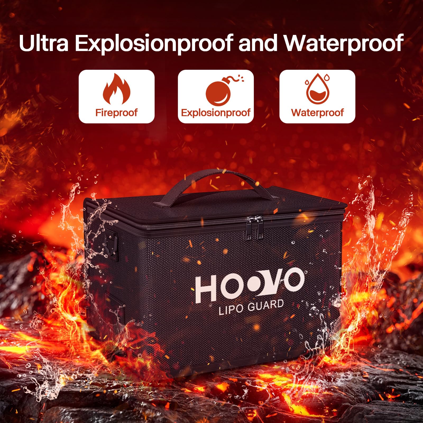 HOOVO Lipo Bag side charging holes provide easy cable access
