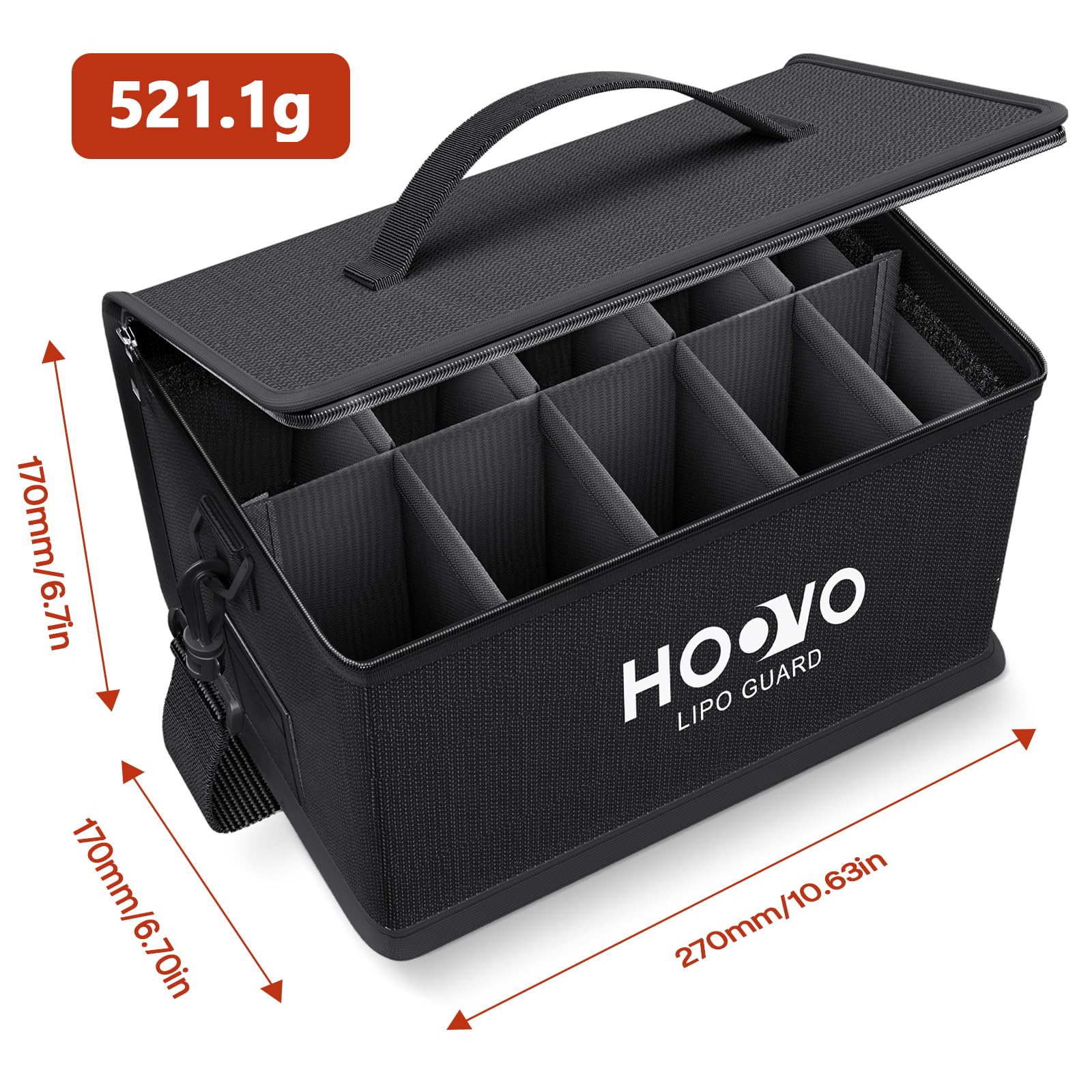 HOOVO Lipo Bag travel-ready design for safe battery transport