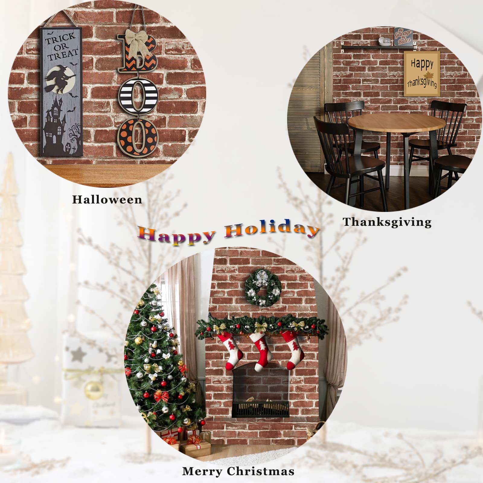 Hopeak red brick wallpaper is great for DIY projects