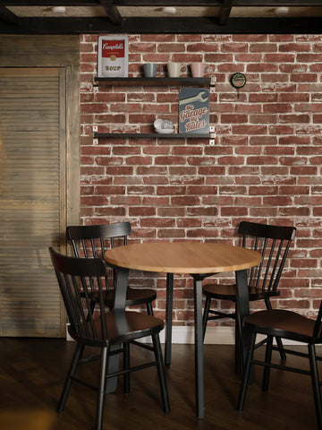 Hopeak fireplace decor concept illustrates cozy red brick ambiance without permanent changes.