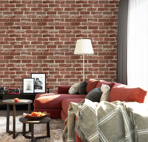 Hopeak living room decor idea shows quick wall refresh with removable wallpaper.