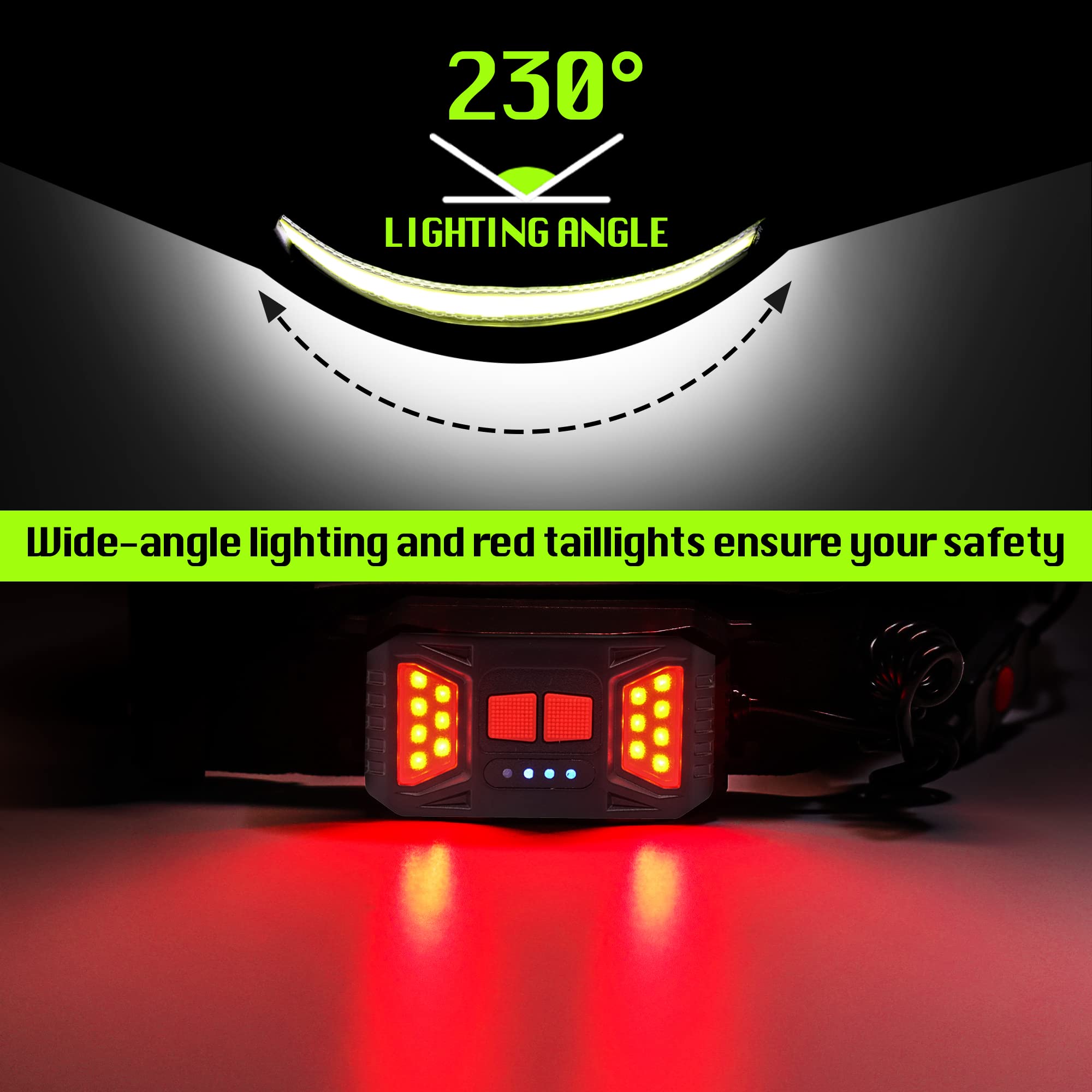 Hopedone running light with red tail light for higher visibility during jogs