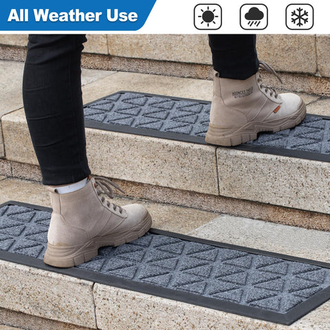 Hopeviva 35x10 inch treads provide full coverage for standard outdoor stairs.