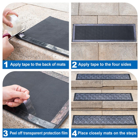 Hopeviva stair treads work on wood, marble, tile, metal, and concrete stairs.