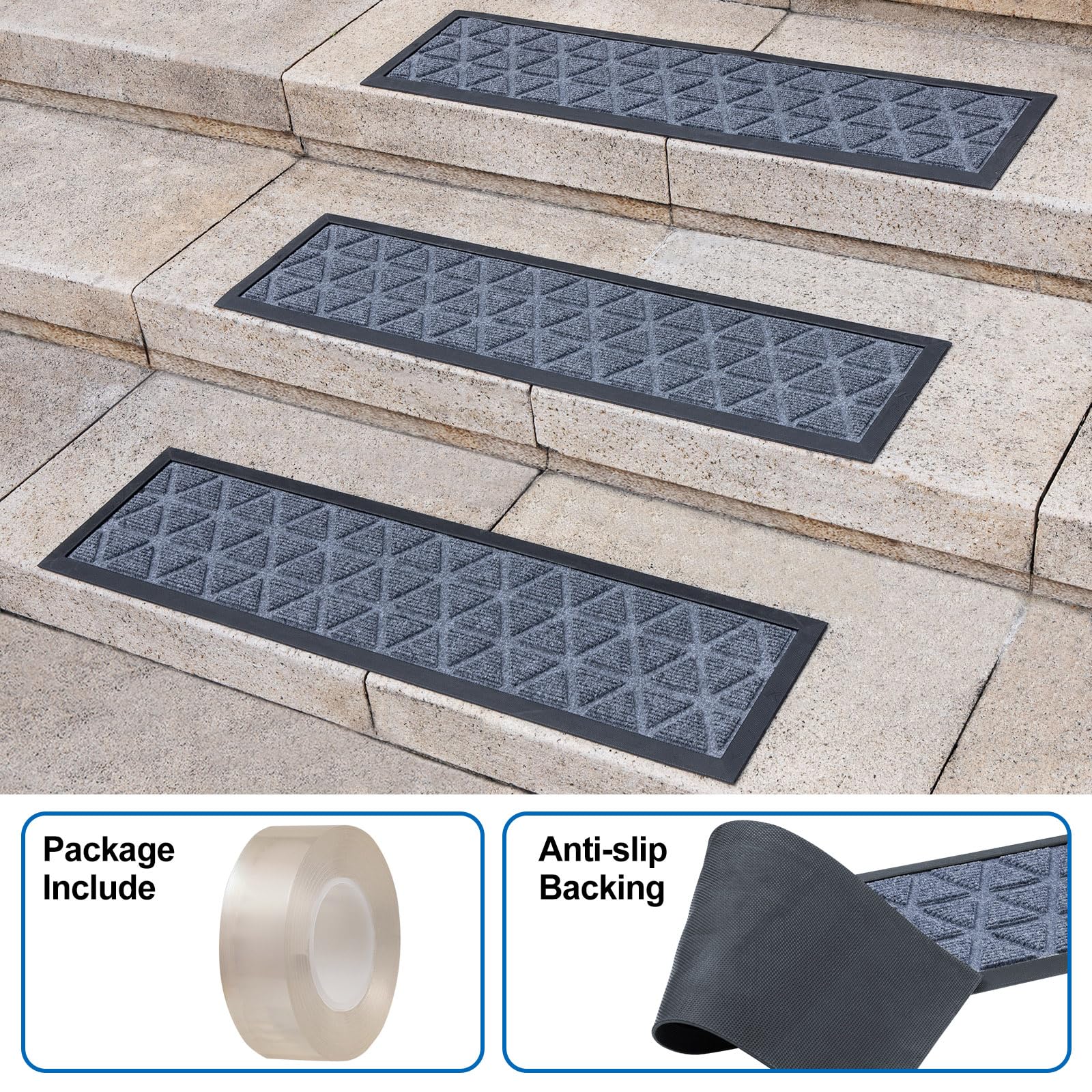 Hopeviva stair treads resist harsh weather and heavy foot traffic.