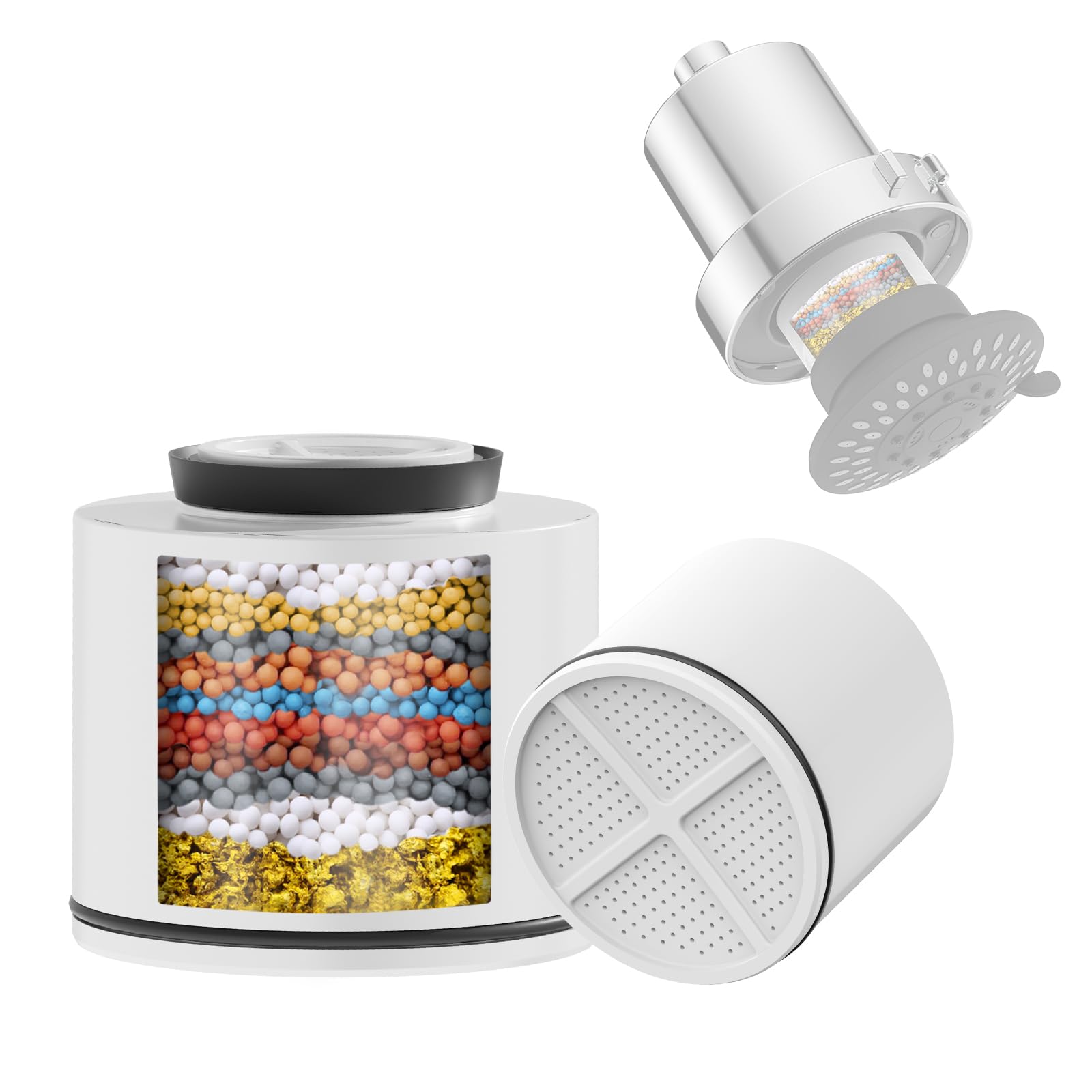 HOPOPRO 2-pack filter cartridge for fixed shower heads reduces chlorine