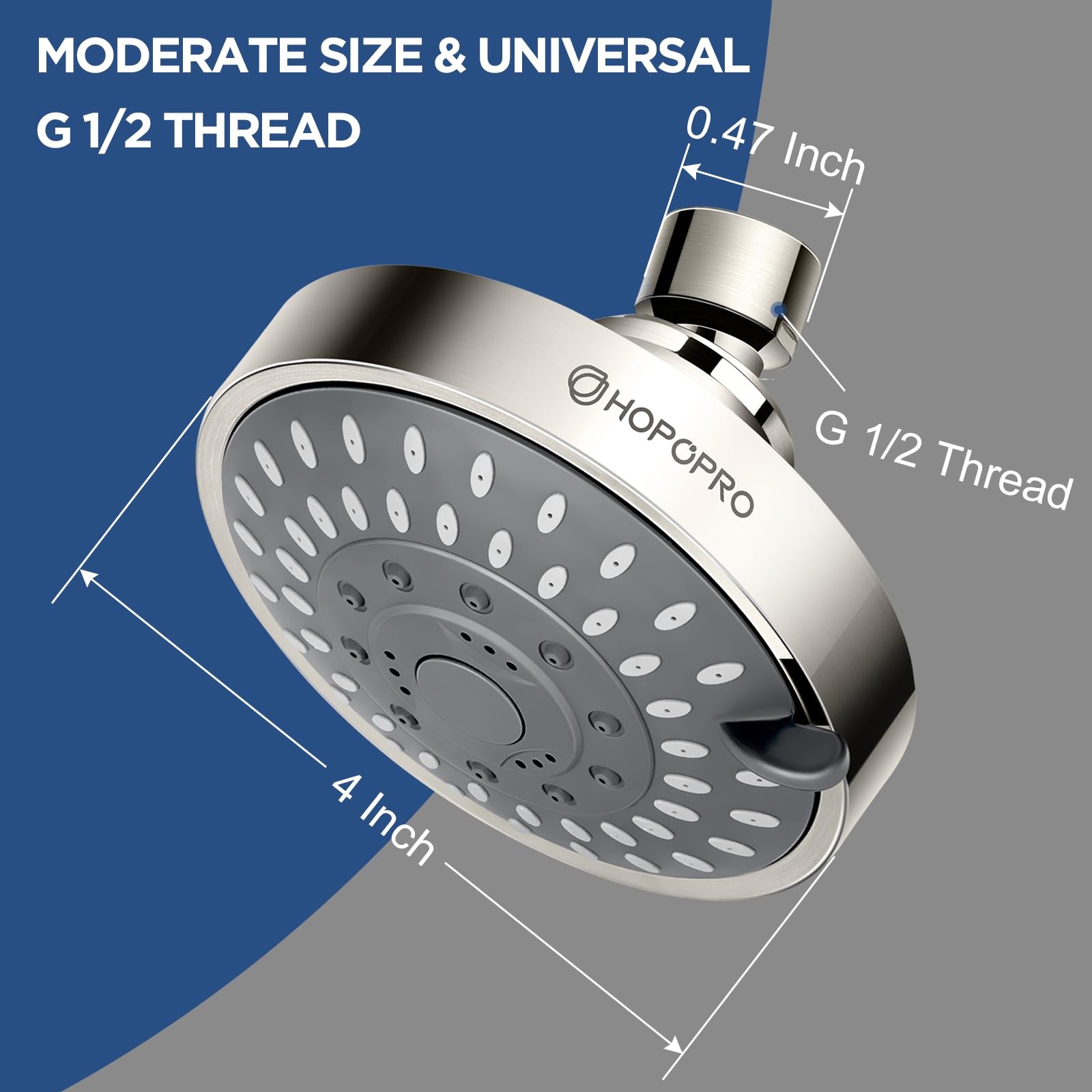 HOPOPRO 360-degree brass ball joint for flexible angle adjustments.