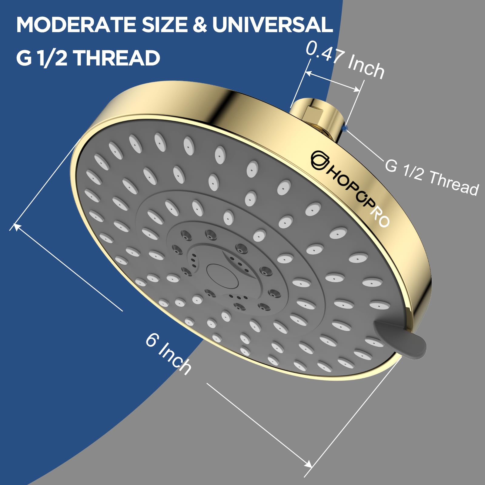HOPOPRO 360-degree brass ball joint enables flexible shower angles