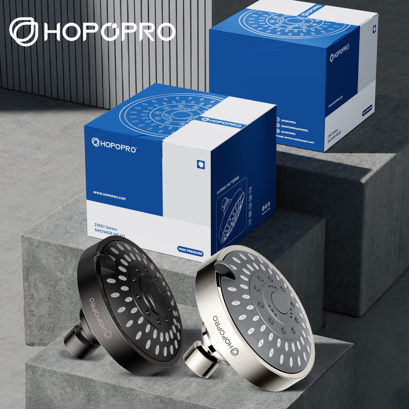 HOPOPRO 66-nozzle high flow rain pattern provides broad coverage.