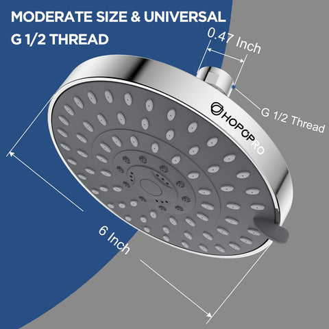 HOPOPRO adjustable brass ball joint enables versatile angles for comfortable showering.