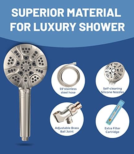HOPOPRO hard water softener shower head improves water feel in mineral-rich water.