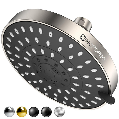 HOPOPRO high-pressure shower head with 6-inch face for an immersive rain spray.