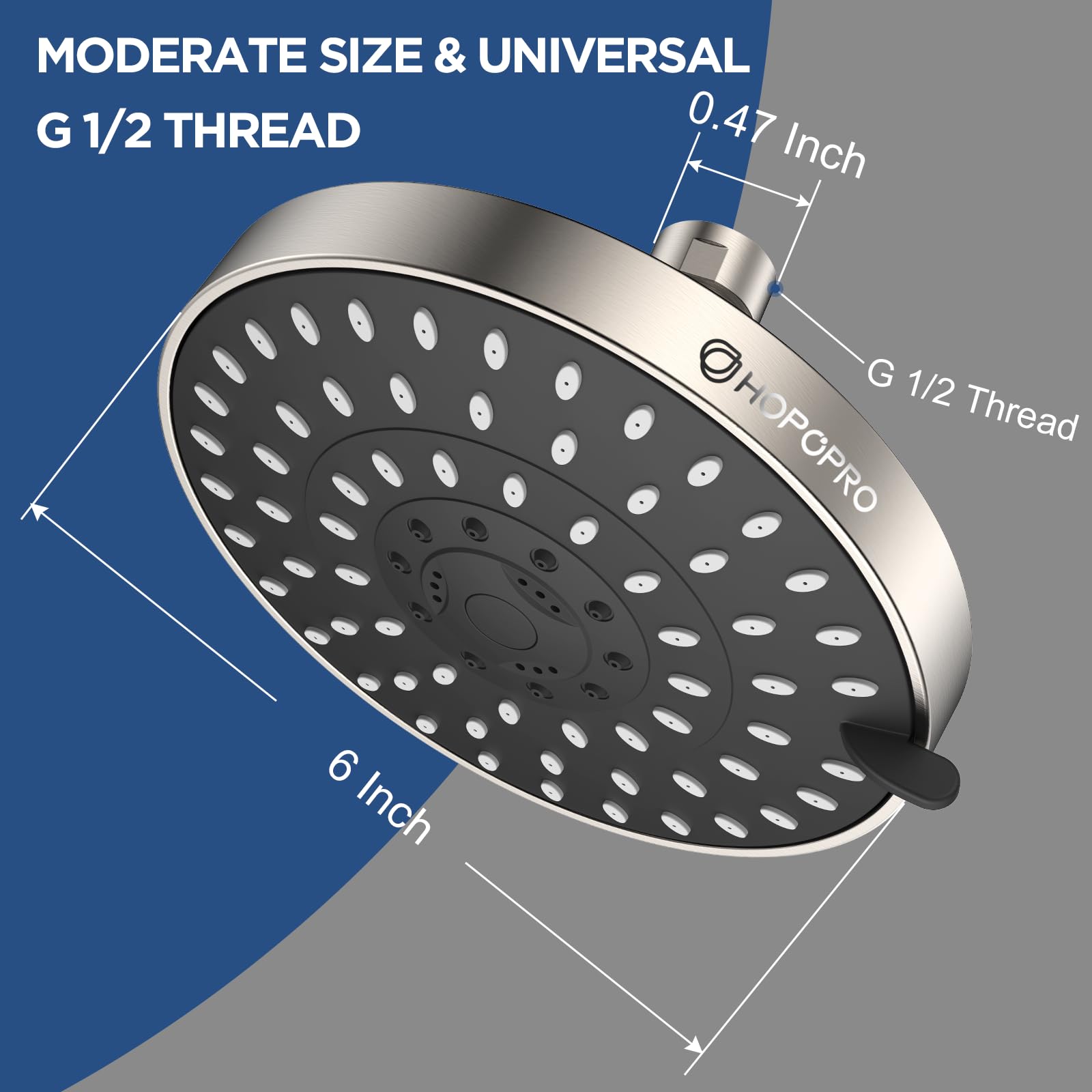 HOPOPRO universal 1/2-inch thread compatibility for easy standard-arm upgrades.