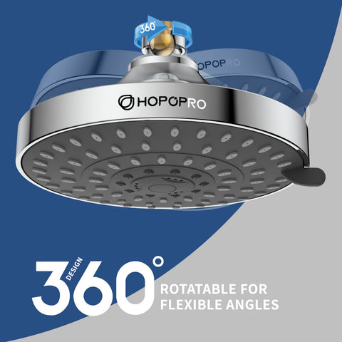 HOPOPRO universal G1/2 thread fits most shower arms for easy upgrade.