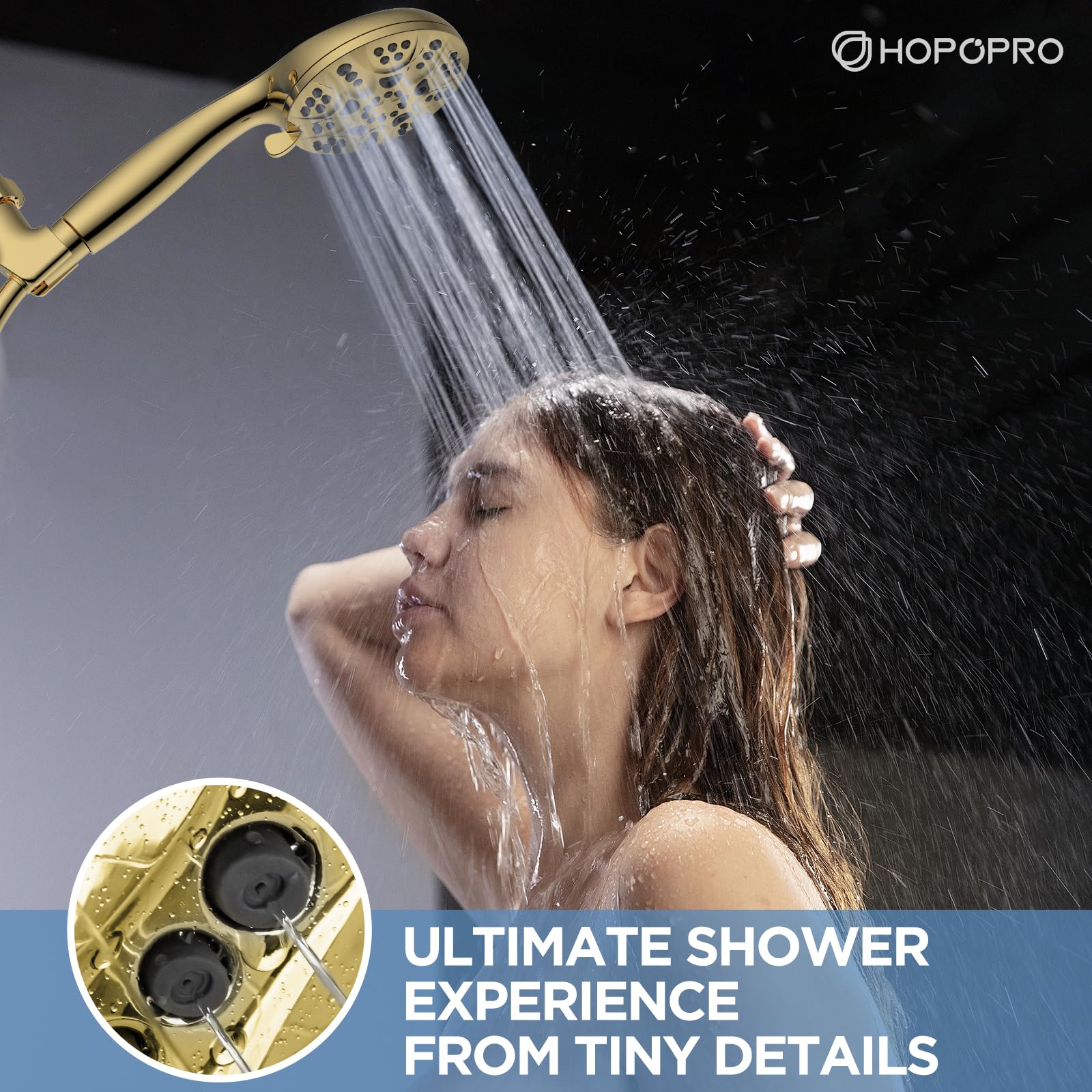 HOPOPRO 59-inch hose extends reach for standing or seated use.