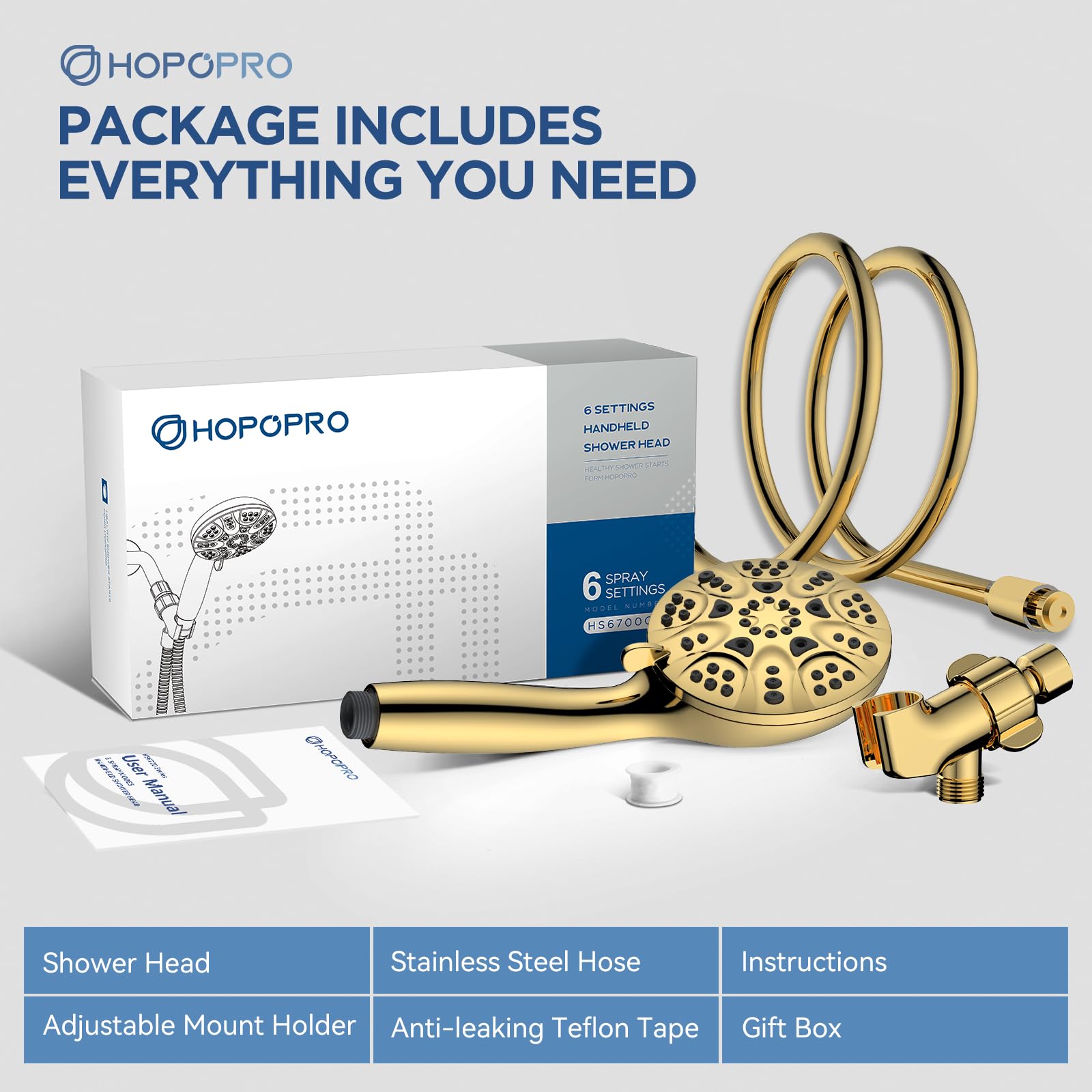HOPOPRO accessory pack includes tape and washers for easy setup.