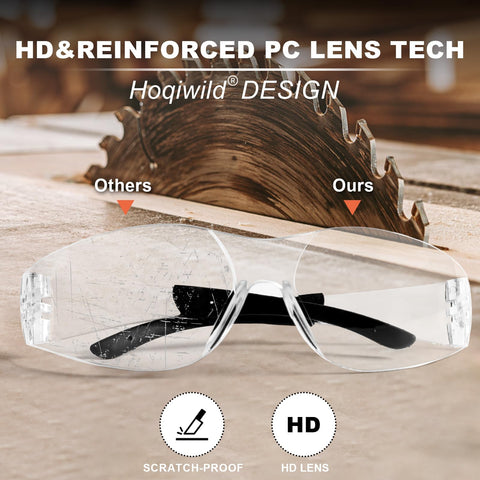 Hoqiwild anti-scratch lens maintains clarity during tough tasks.