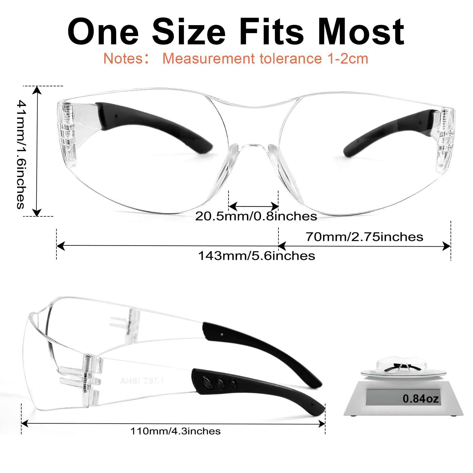 HD lens provides direct and peripheral protection against particles.
