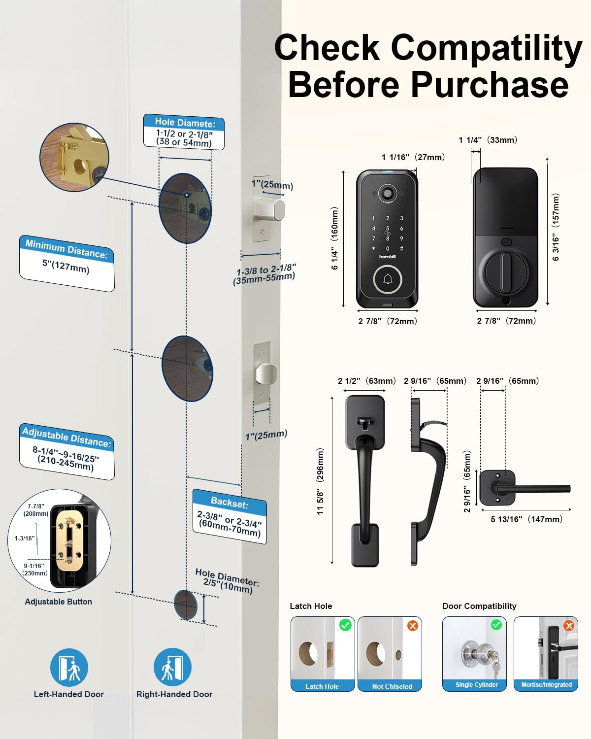 PIR motion detection alerts keep you informed outside your door.