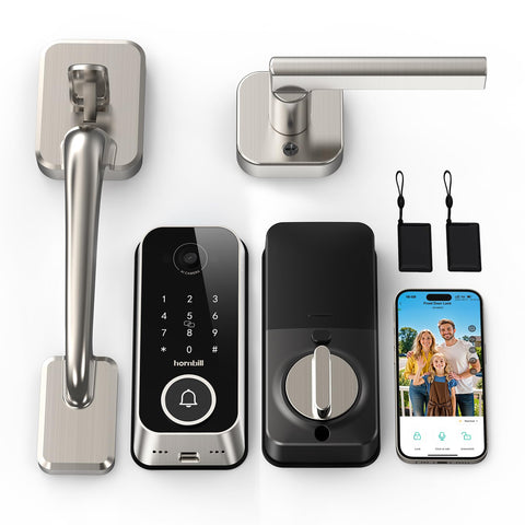 Hornbill smart lock with 2K camera offers clear outdoor footage for security.