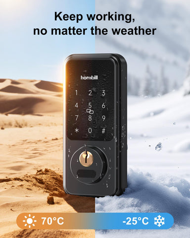 Hornbill fits US standard doors, left or right handed, for flexible installation.