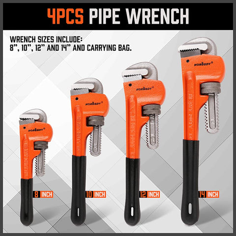 HORUSDY 12in wrench with precise teeth for dependable grip on round surfaces