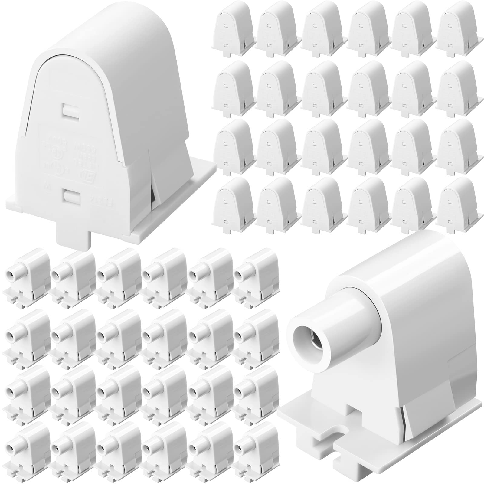 Hortsun 24-pairs tombstone base sockets for T8, T10, T12 lamps enable easy retrofits.