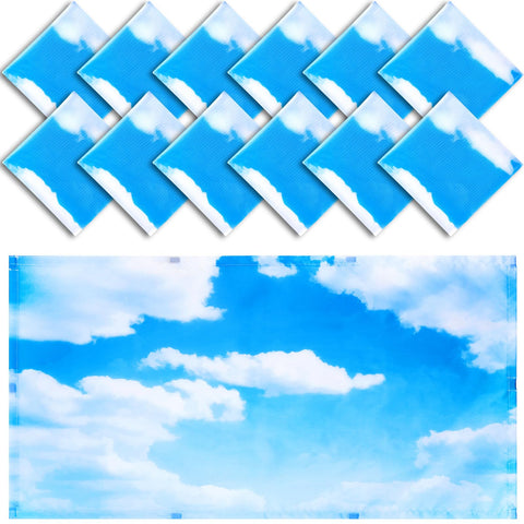 Hortsun blue sky cloud pattern light cover, calming classroom glare reduction.