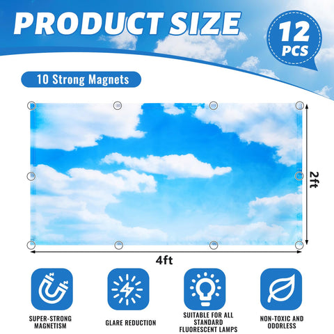 Hortsun blue sky cloud pattern light cover, ideal for bright home offices.