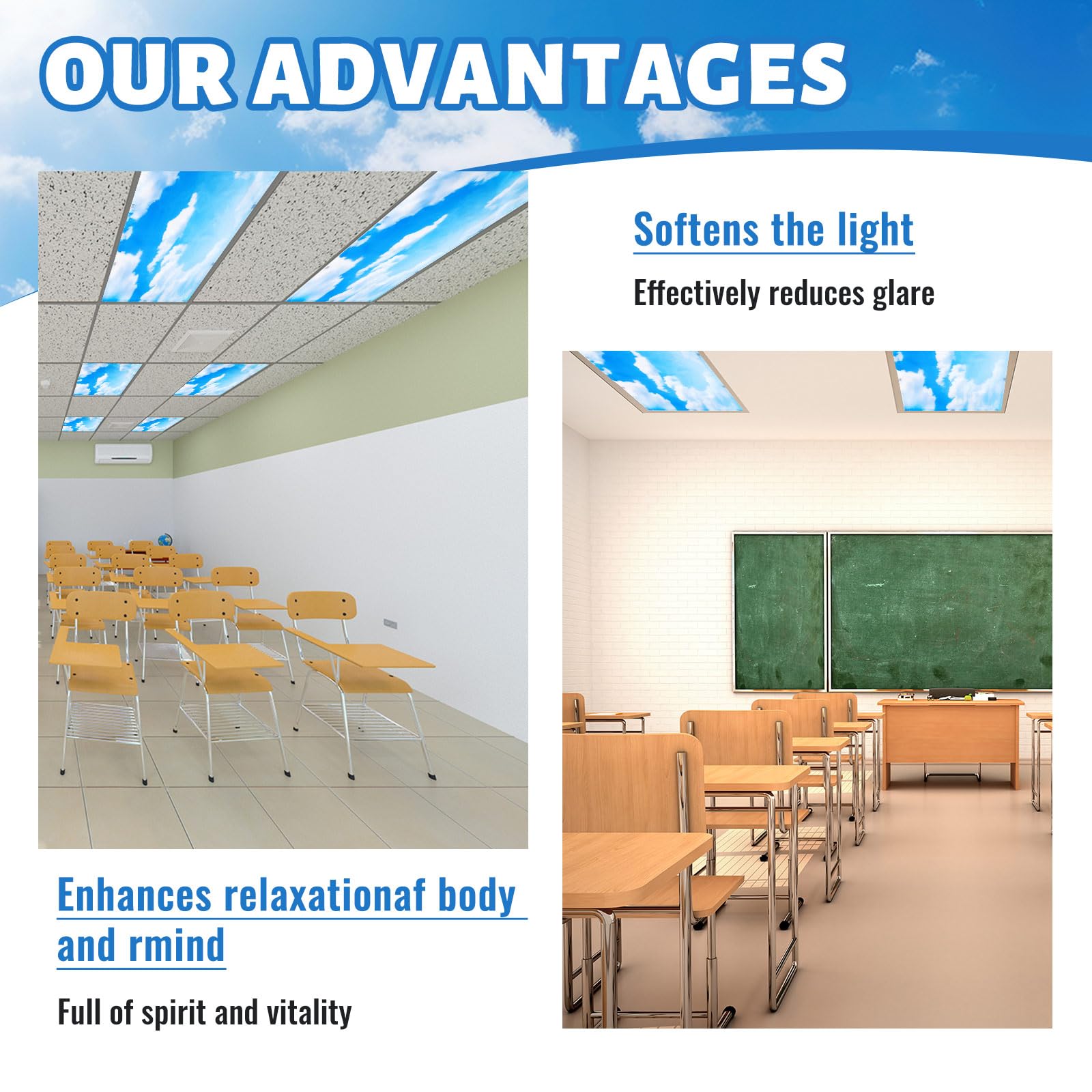 Hortsun blue sky cloud pattern magnetic cover offers easy installation.