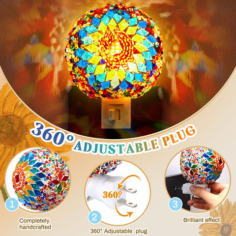 Hortsun multicolor glass decor lamp brightens living room and desk spaces.