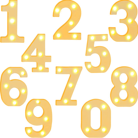 Hortsun decorative LED numbers collection 0-9 glow softly for versatile home decor