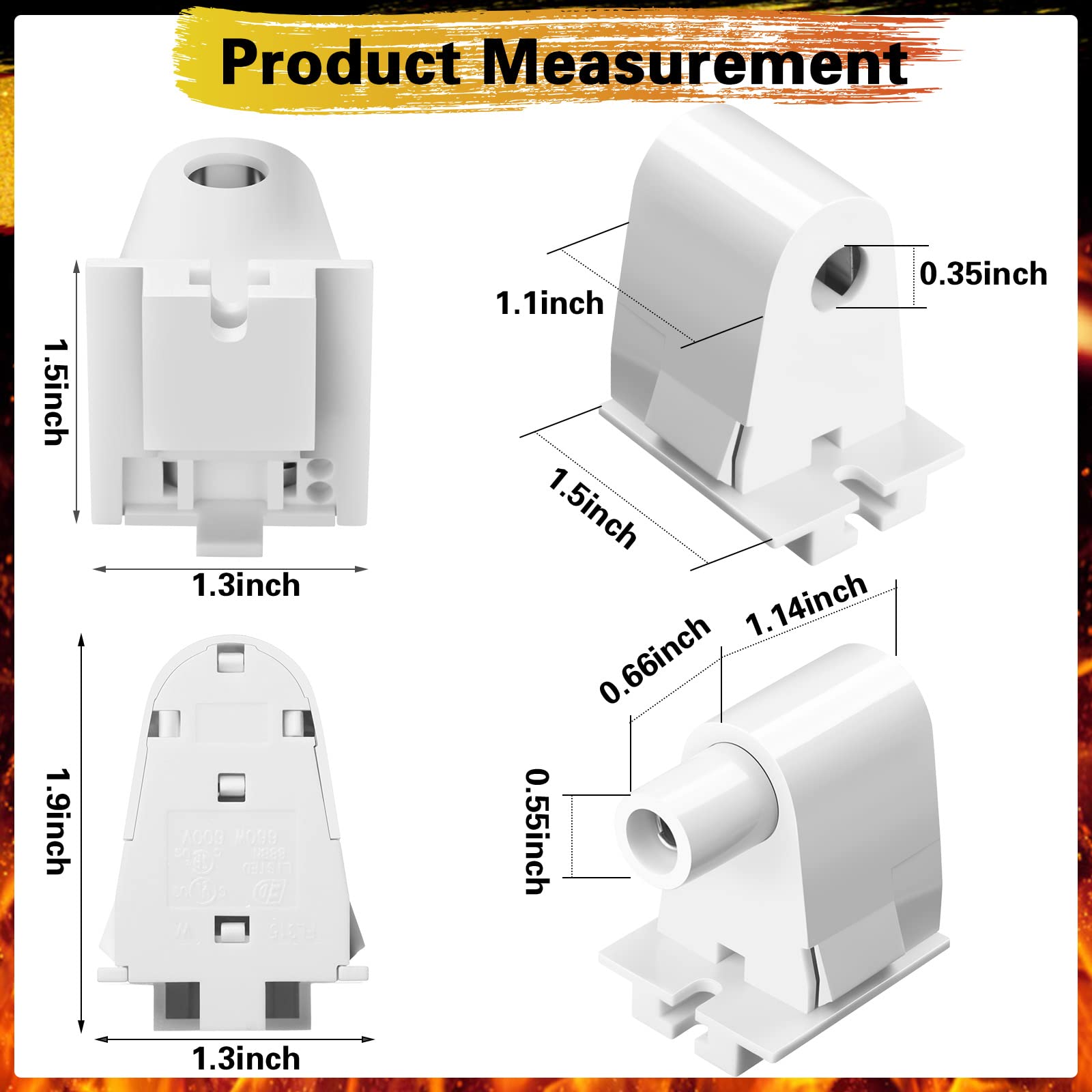 Hortsun FA8 compatibility image highlights seamless fit with T8/T10 tubes.
