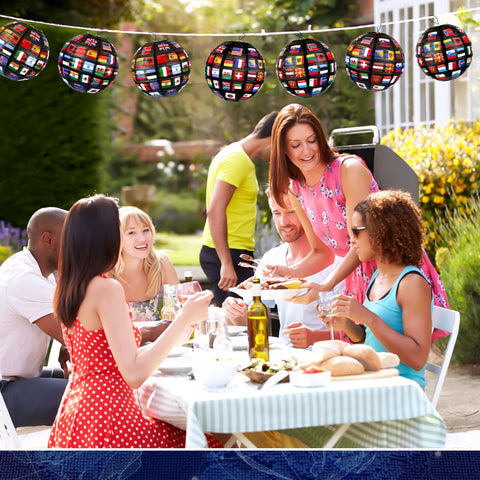 Durable paper and foldable frame allow easy storage after events with Hortsun lanterns.