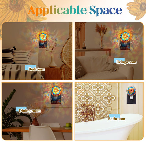 Hortsun mosaic design night light doubles as compact wall decor.
