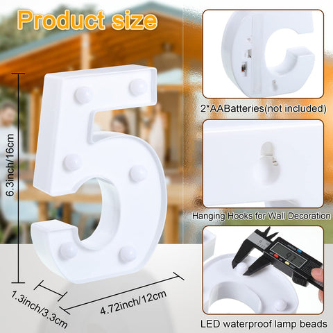 Hortsun LED numbers on wall or freestanding stand showcase stylish display