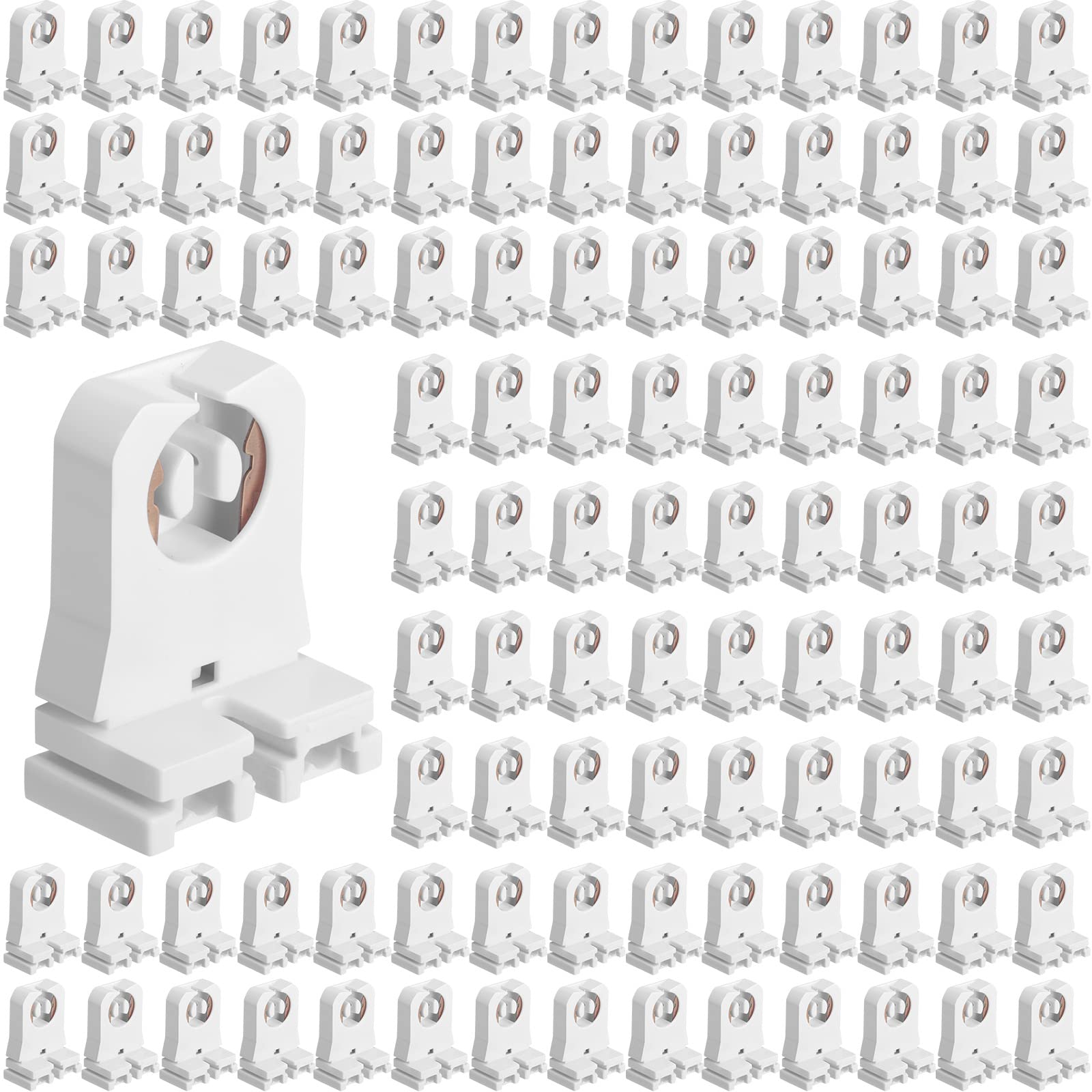 Hortsun non-shunted tombstone socket close-up, compatible with T8/T10/T12 tubes for easy LED retrofits.