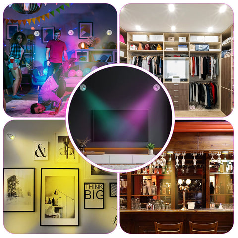 Hortsun durable silver finish wireless spotlight for desk, shelf, and artwork lighting.