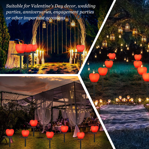 Close-up of Hortsun Valentine's heart light showing romantic red design