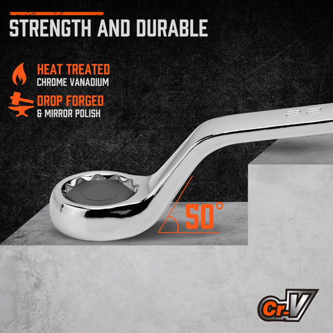 HORUSDY 12-point offset box wrench provides stronger bolt grip