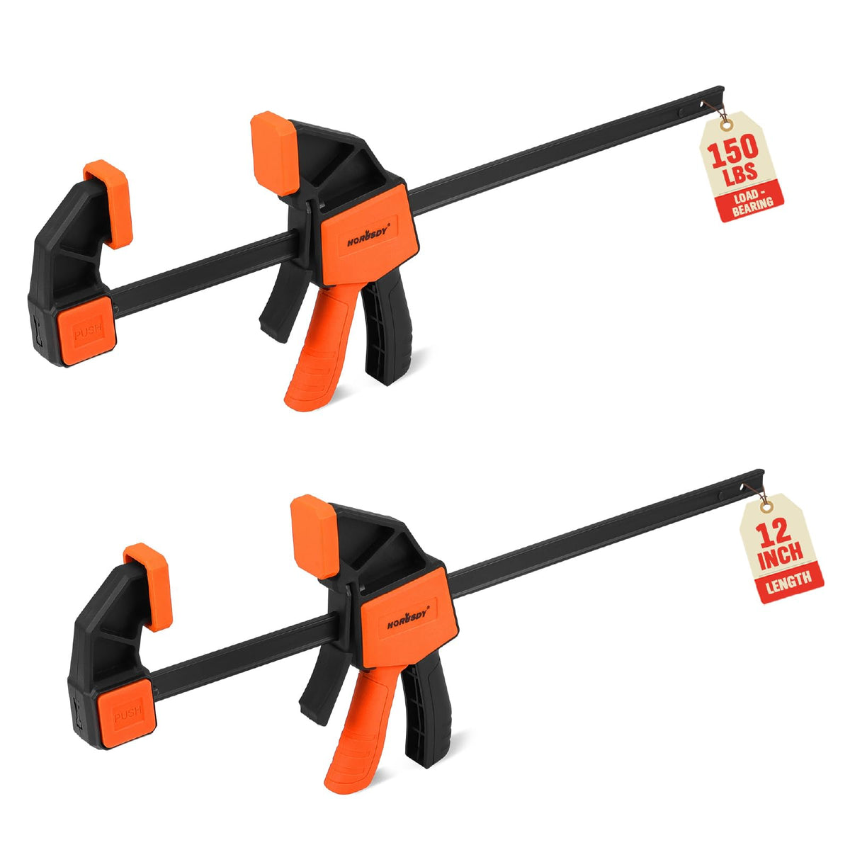 HORUSDY 12-inch bar clamp securing panels for precise assembly