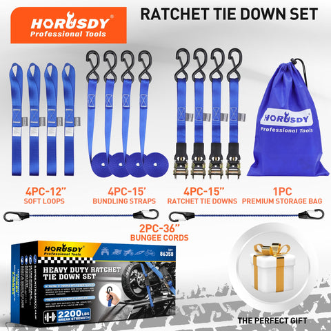 HORUSDY 15-foot straps suit a range of loads and vehicles