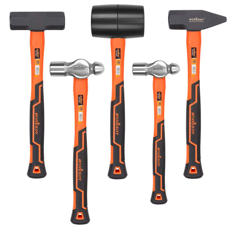 HORUSDY 16oz ball pein hammer with an ergonomic non-slip handle for precise strikes.