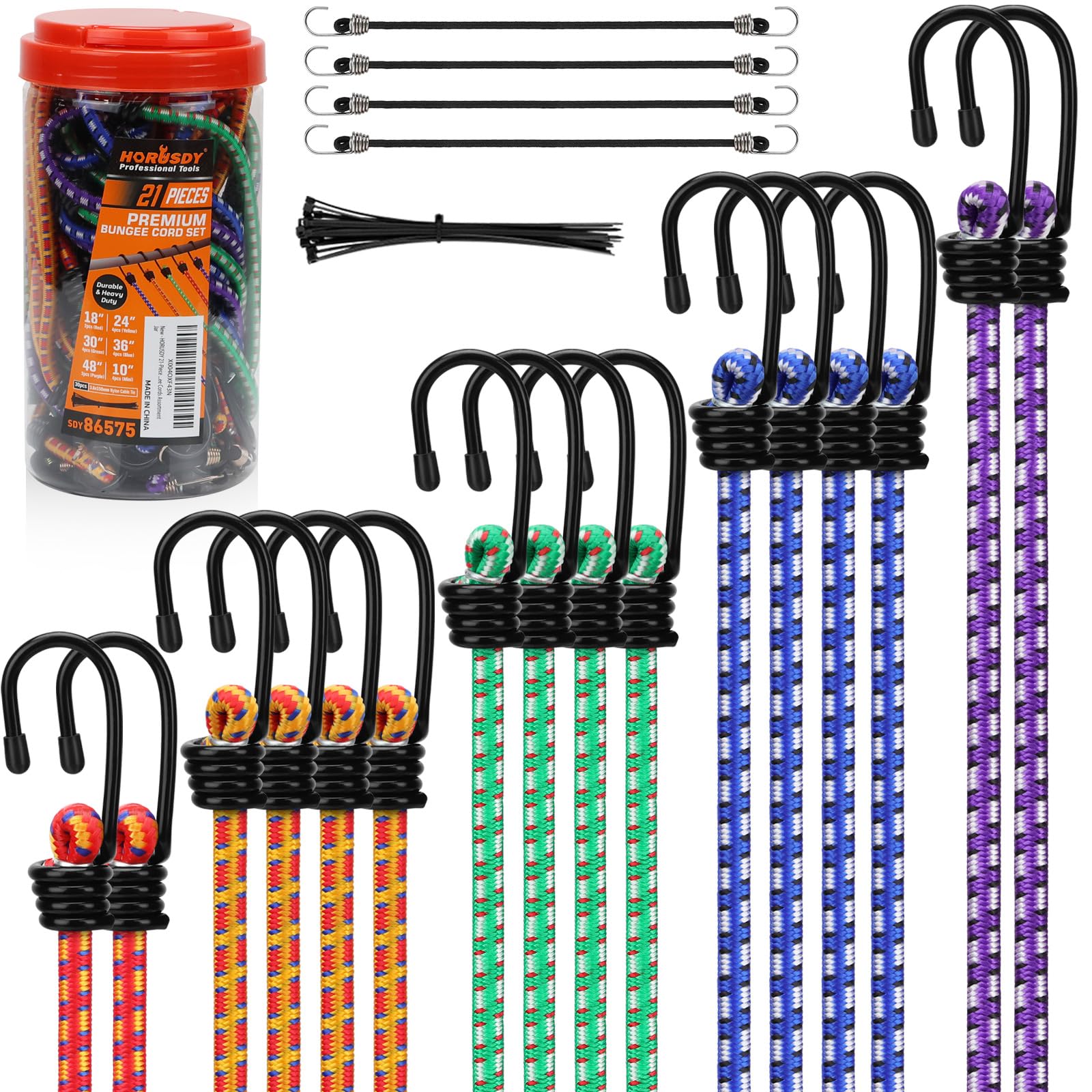 HORUSDY 10-inch cord for quick, lightweight tie-downs on camping gear.