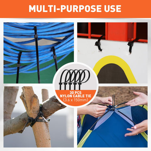 HORUSDY 30-inch cord ideal for tarps and tents in inclement weather.