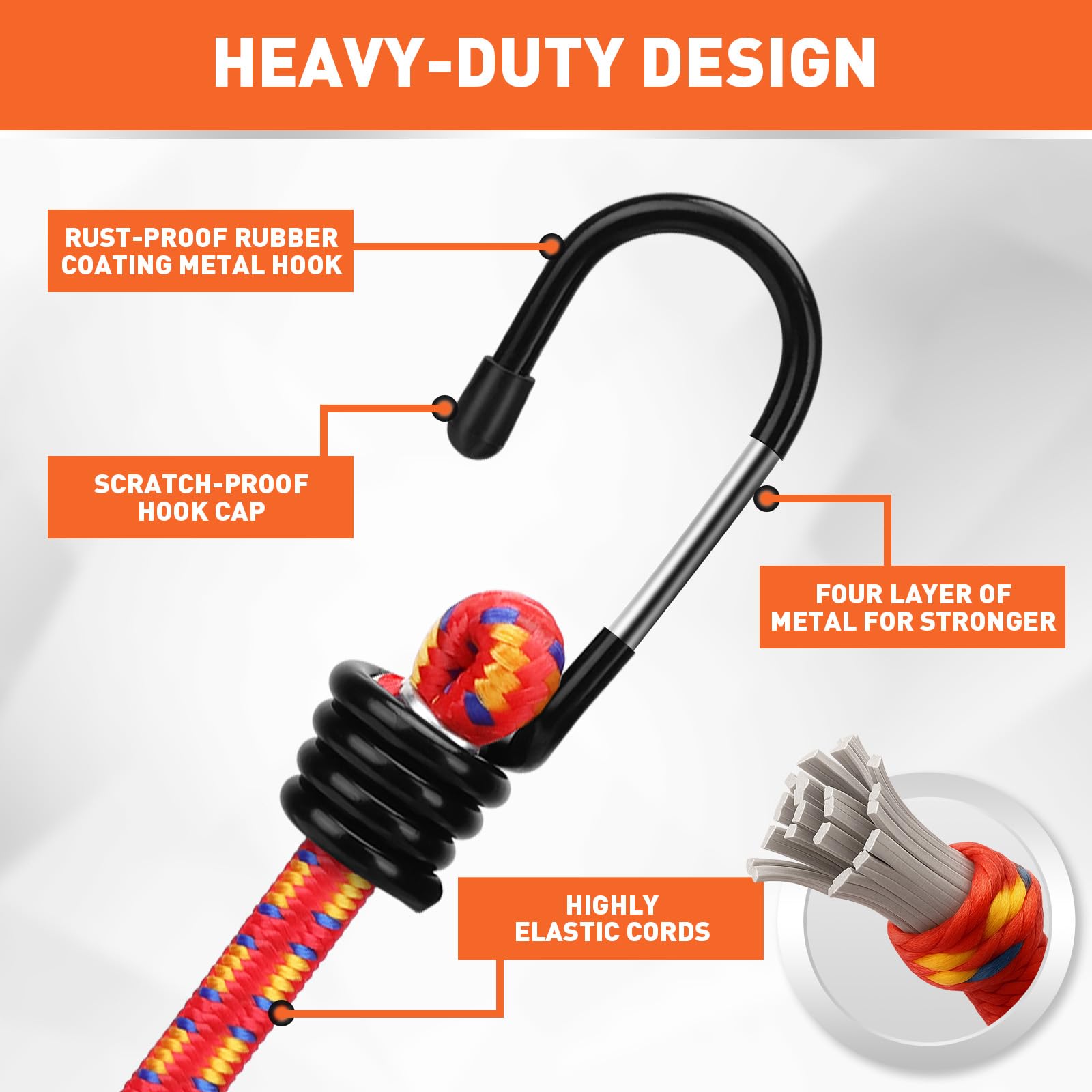 HORUSDY 36-inch cord secures ladders and bulk items on outdoor gear.