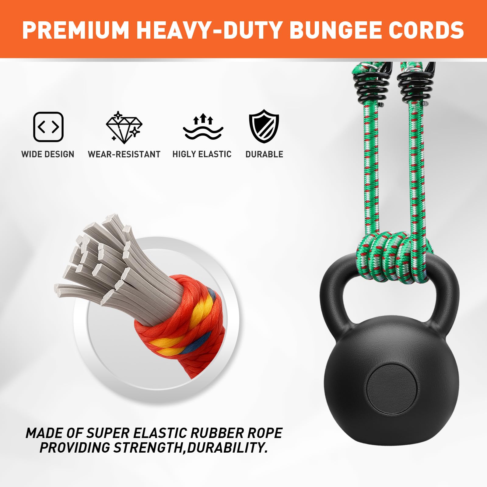 HORUSDY 48-inch cord handles heavy-duty cargo and big kayaks securely.