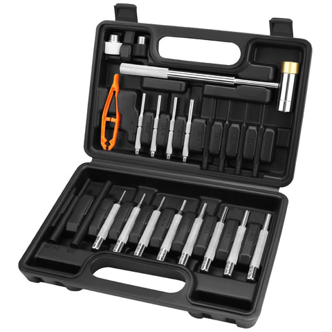 HORUSDY 22-piece punch set in a closed case for easy organization.