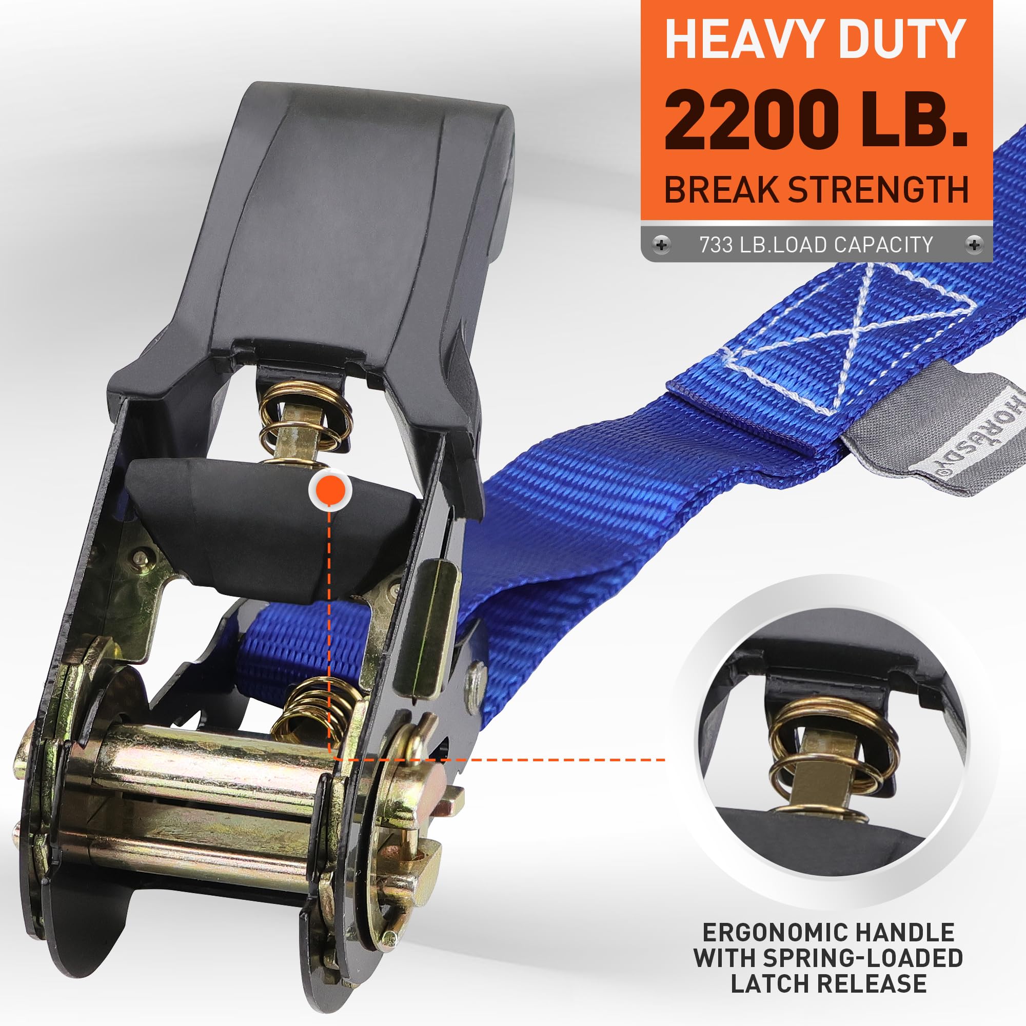 HORUSDY 2200 lbs breaking strength reflects strong securing potential