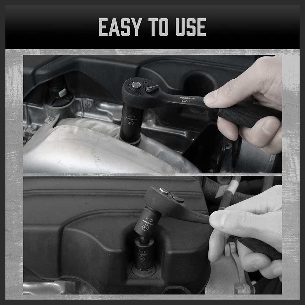 HORUSDY 6-point sockets grip fasteners for secure torque